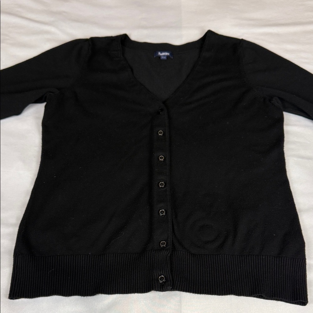 Reitmans Black 3/4 Sleeve V-Neck Cardigan - Picture 6 of 11
